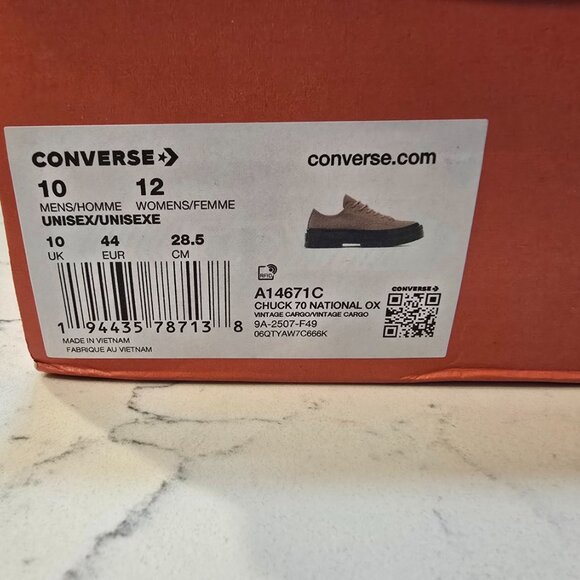 Converse Chuck 70 National Suede-Vintage Cargo/Vintage Cargo Mens LOAFER Size 10 - Picture 11 of 16